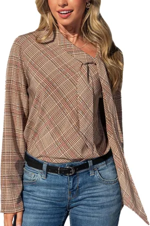 CUPSHE Tops for Women Crewneck Long Sleeve Shirt Ribbed Knit Puff Sleeve Blouse
