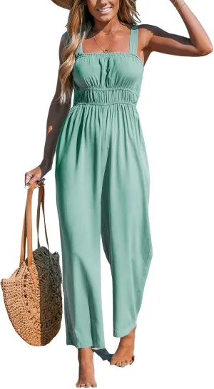 CUPSHE Women's Jumpsuits Midnight Blue Belted Jogger Jumpsuits Long Sleeve Outfit Casual Dressy
