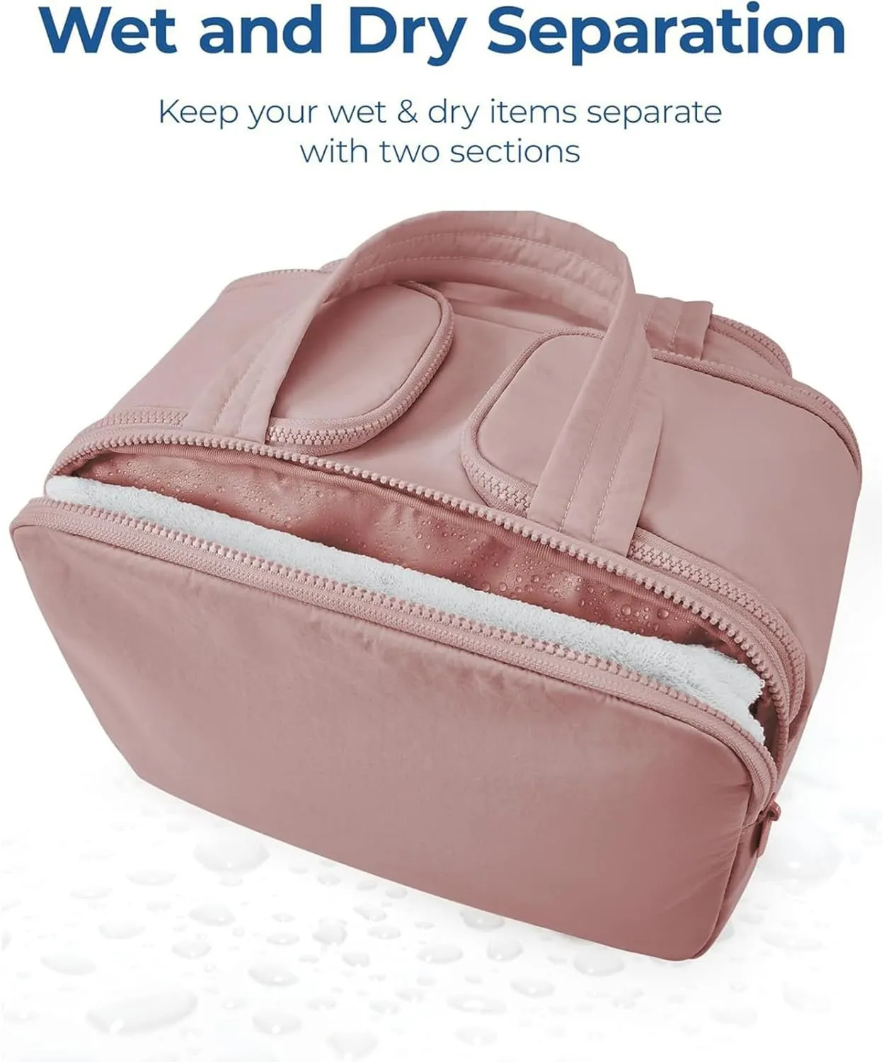 Curetoaway Travel Cosmetic Bag, Large Capacity Wide-Open Travel Cosmetic Bag, Organizer with Handle for Accessories,Essentials, Toiletries (Green)