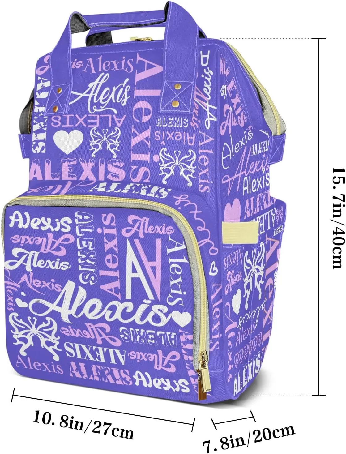 Custom Diaper Bags Purple Pink Backpack Personalized Boy Girl Mommy Bags Gifts for Father Mother
