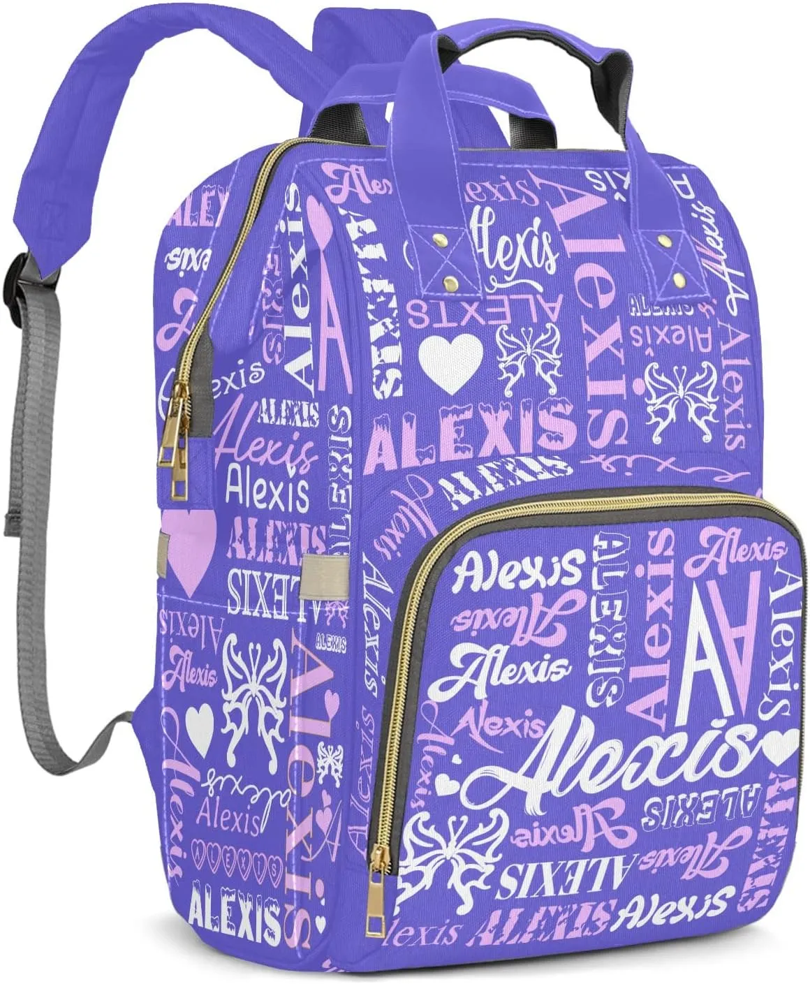 Custom Diaper Bags Purple Pink Backpack Personalized Boy Girl Mommy Bags Gifts for Father Mother