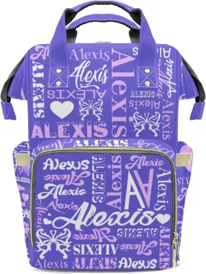 Custom Diaper Bags Purple Pink Backpack Personalized Boy Girl Mommy Bags Gifts for Father Mother