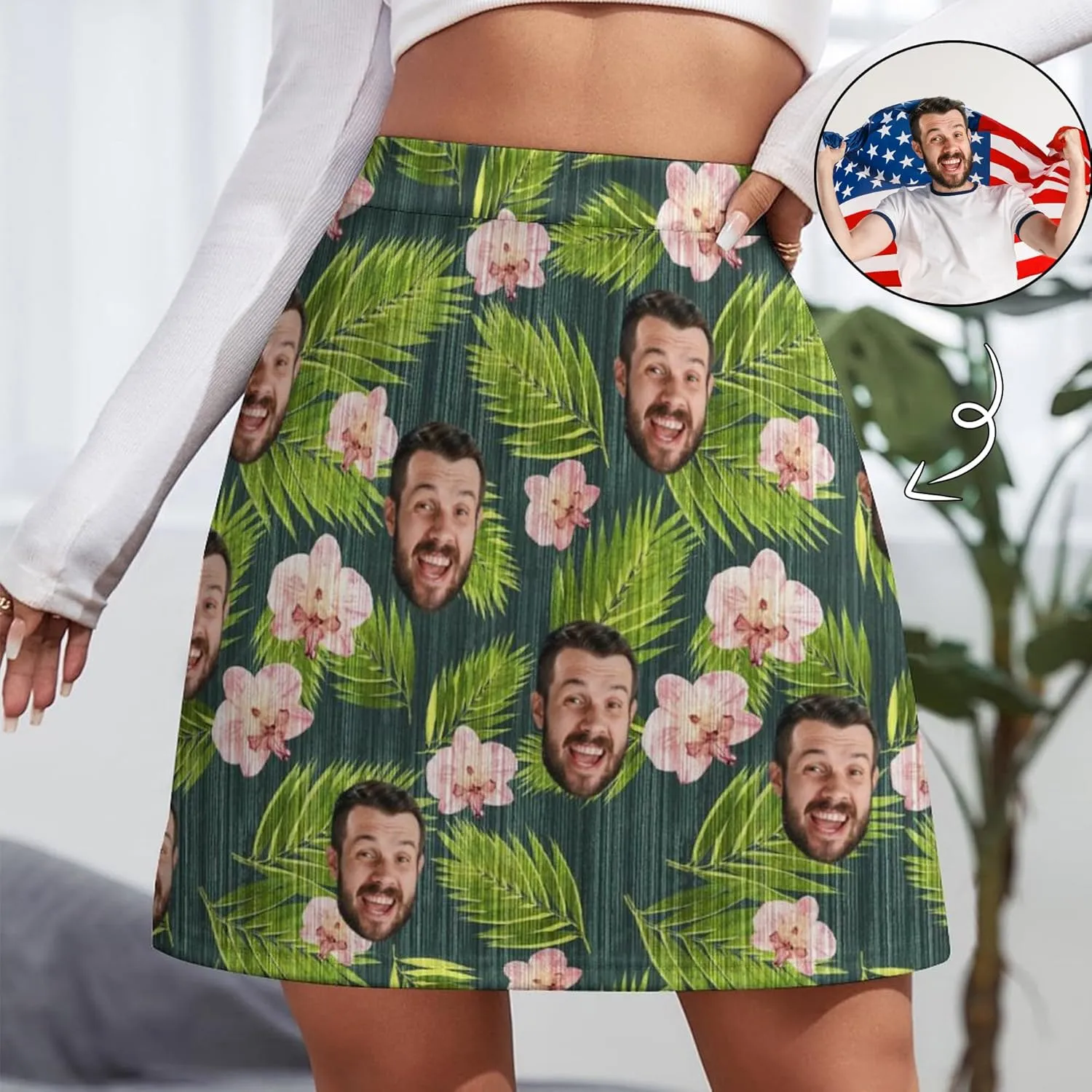 Custom Women's Athletic Skorts with Face Elastic Golf Skirts with Pocket Skort for Sports RunningTraining Workout