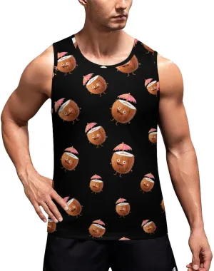 Cute Coconut Drink Men's Tank Tops Summer Sleeveless T-Shirts Gym Workout Tee Casual Beach Tee