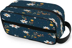 Cute Small Daisies Travel Toiletry Bag for Women Men, Hanging Cosmetic Bag, Water Resistant Shaving Bag for Toiletries Accessories