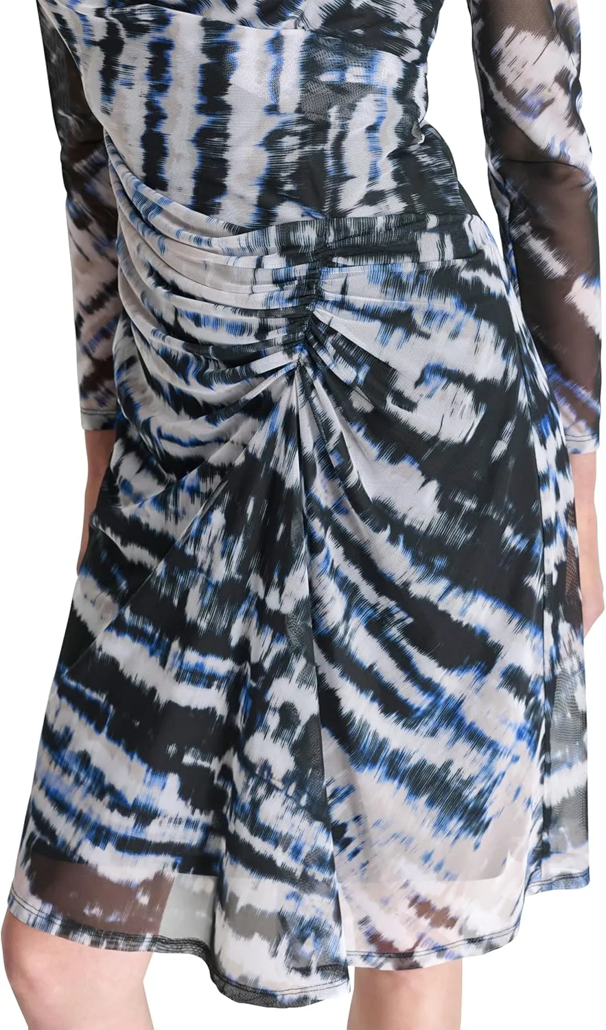 DKNY Women's Long Sleeve Jewel Neck Mini Sheath Dress