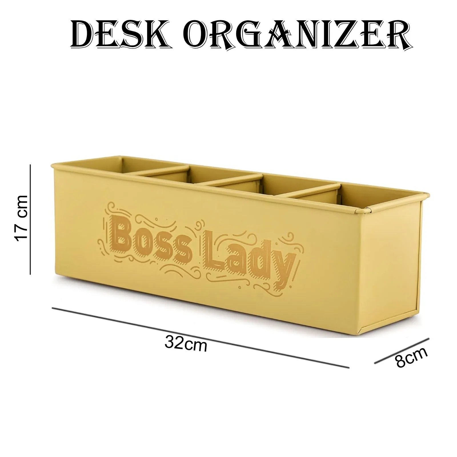 Elan Boss Lady All In One Multifunctional Office Supplies Desk Organizer- Daisy Yellow