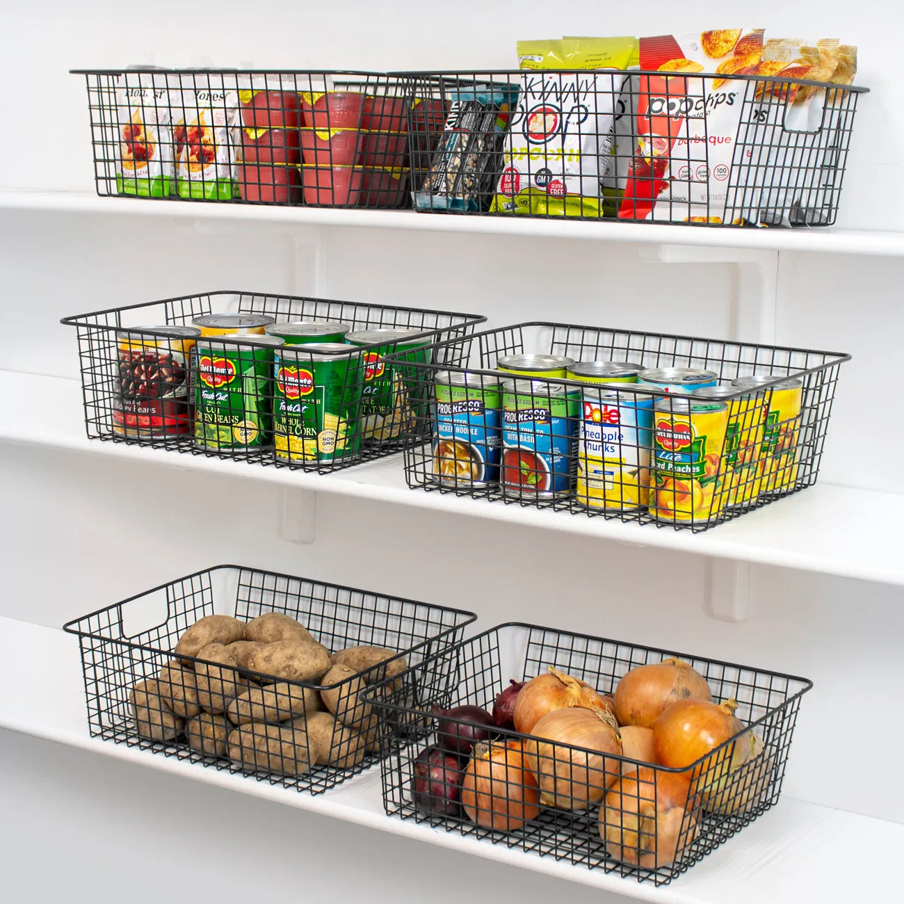 Farmhouse Wire Storage Basket Bins (2 Pack)