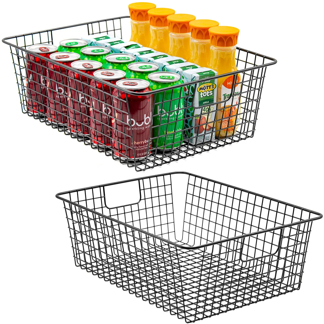 Farmhouse Wire Storage Basket Bins (2 Pack)