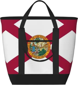 Florida State Flag Women's tote bags and reusable women's beach bags are suitable for travel insulation and cooling bags.