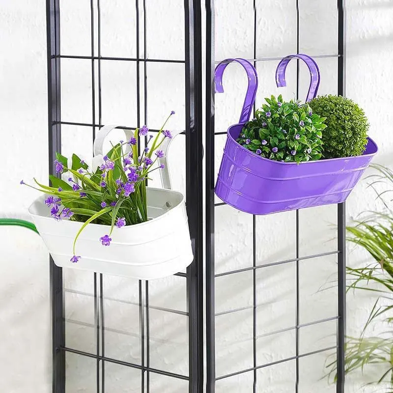 Funky Planter Set- White/Purple
