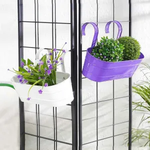 Funky Planter Set- White/Purple