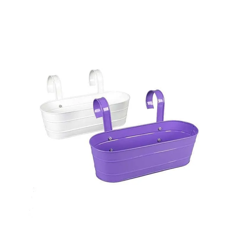 Funky Planter Set- White/Purple
