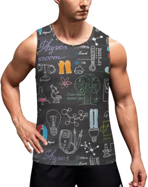 Funny Physics Science Men's Tank Tops Summer Sleeveless T-Shirts Gym Workout Tee Casual Beach Tee