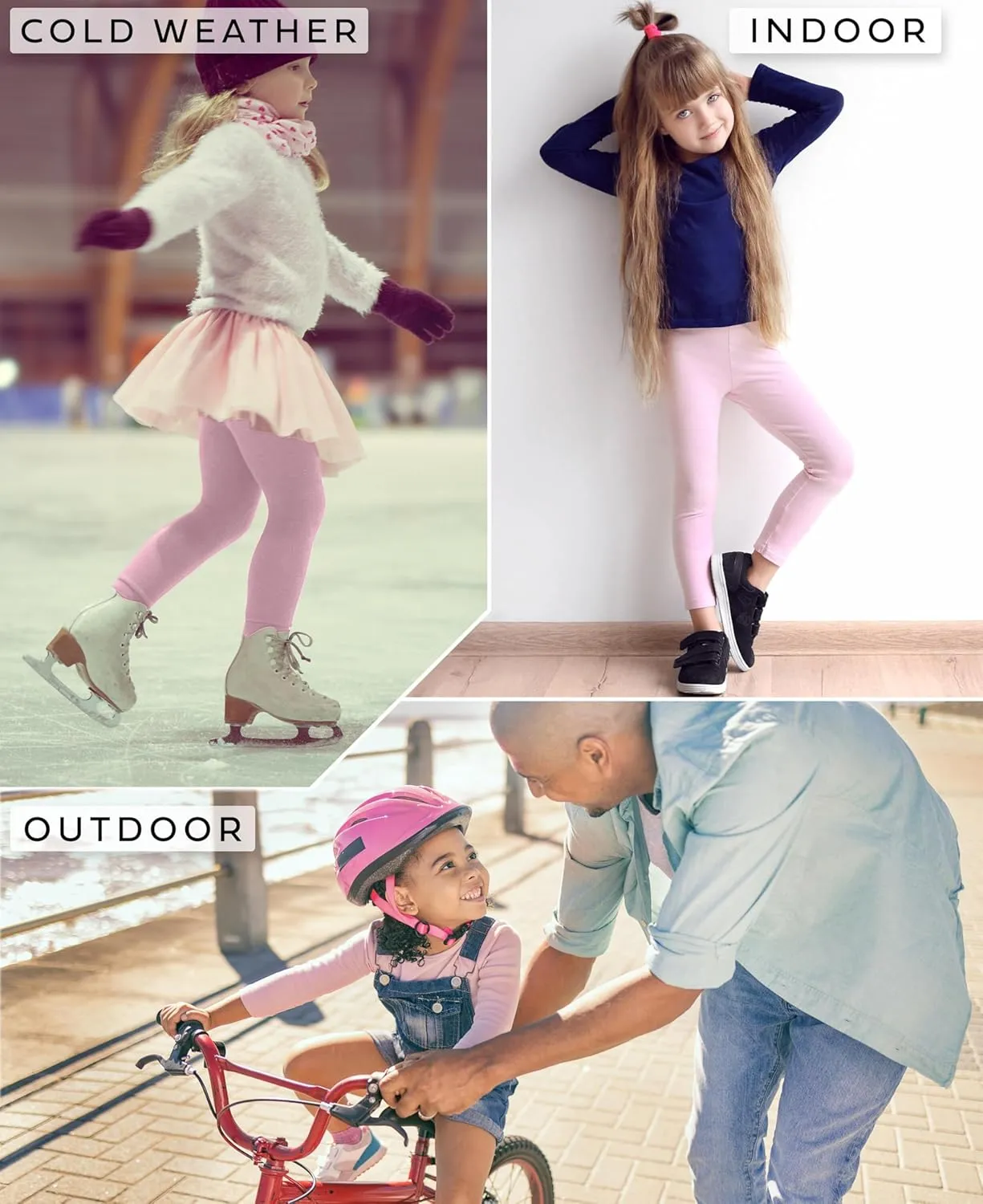 Girls Long Sleeve Performance Tops | All Season Natural Cotton Stretch Color T Shirts | Multi Packs Colors