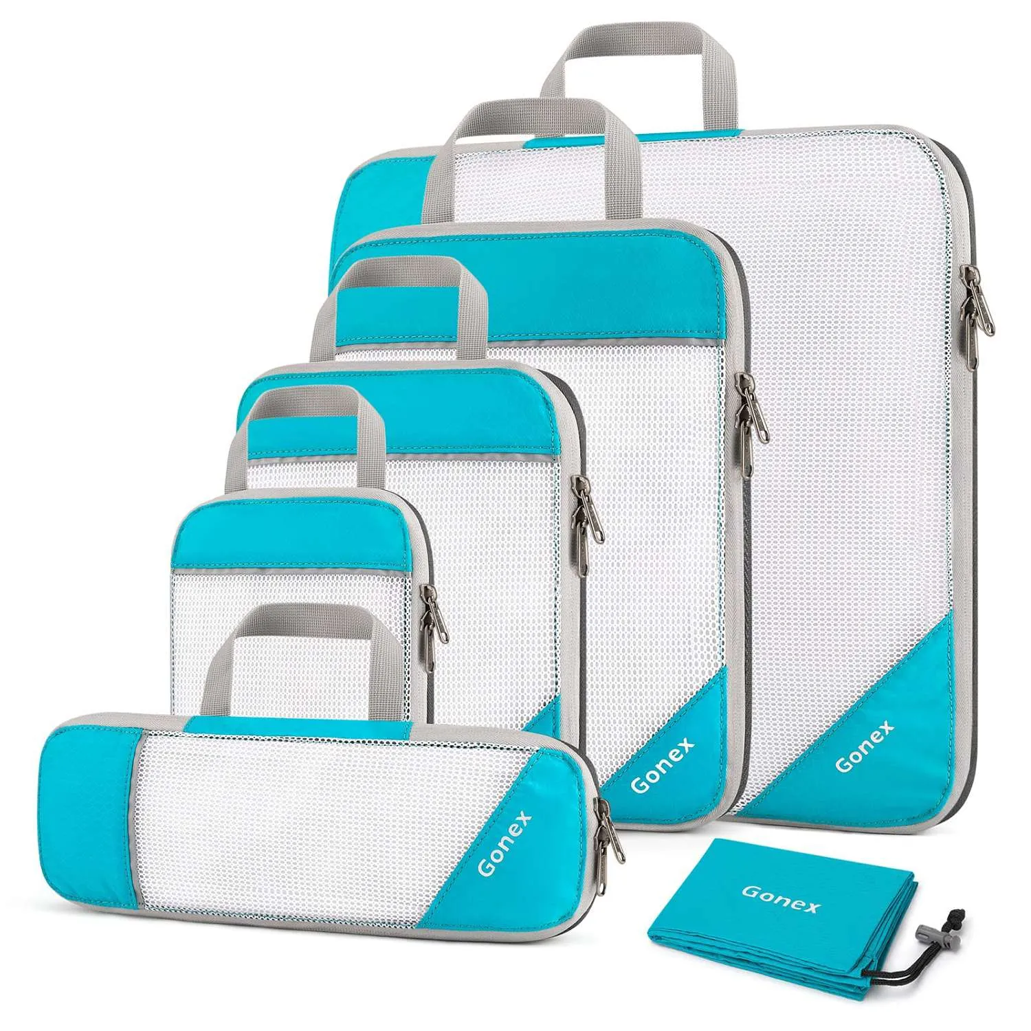 Gonex Compression Packing Cubes, Extensible Storage Mesh Organizers