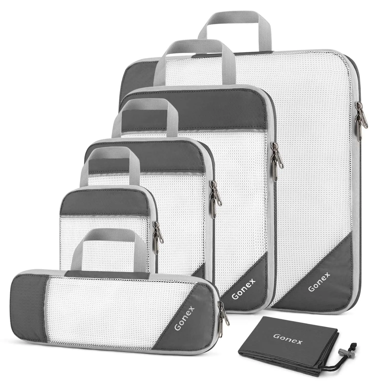 Gonex Compression Packing Cubes, Extensible Storage Mesh Organizers