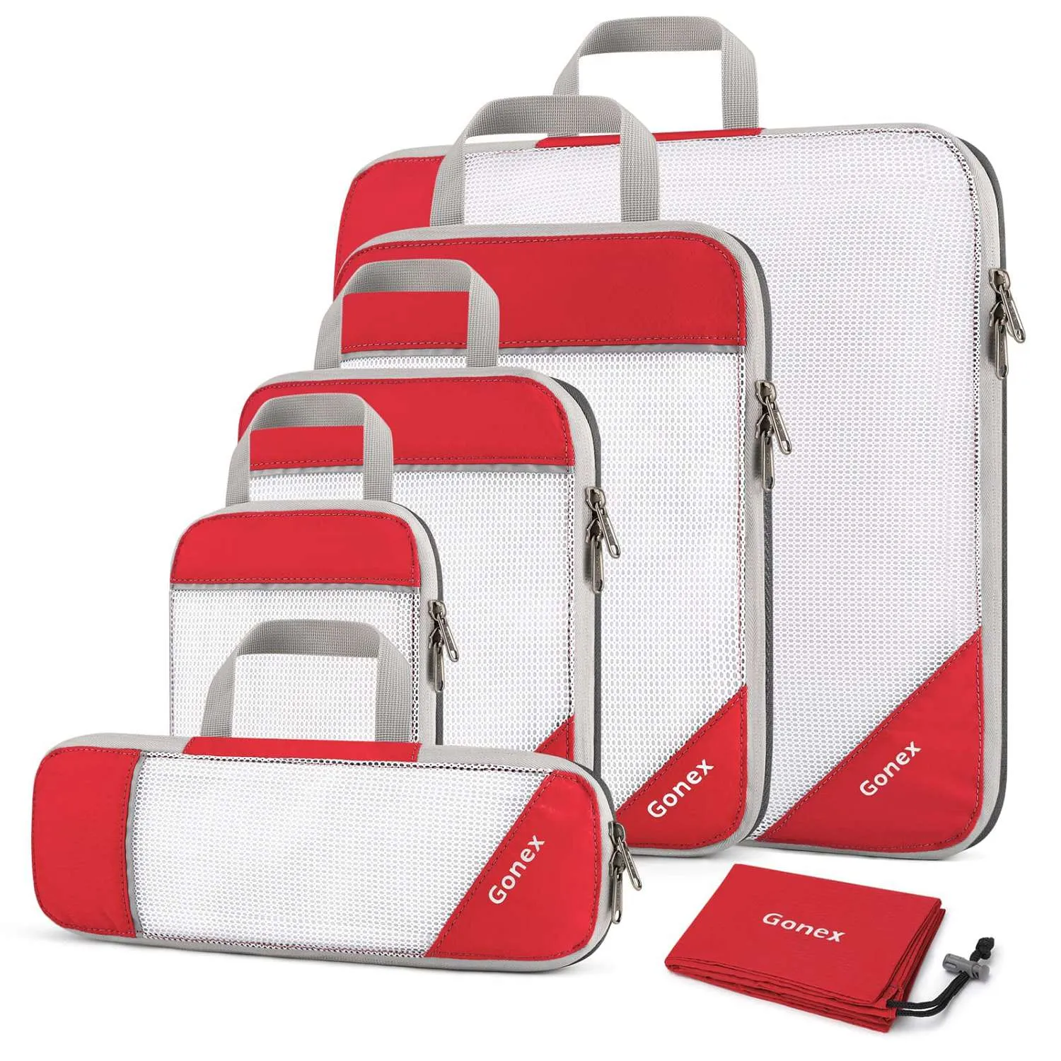 Gonex Compression Packing Cubes, Extensible Storage Mesh Organizers