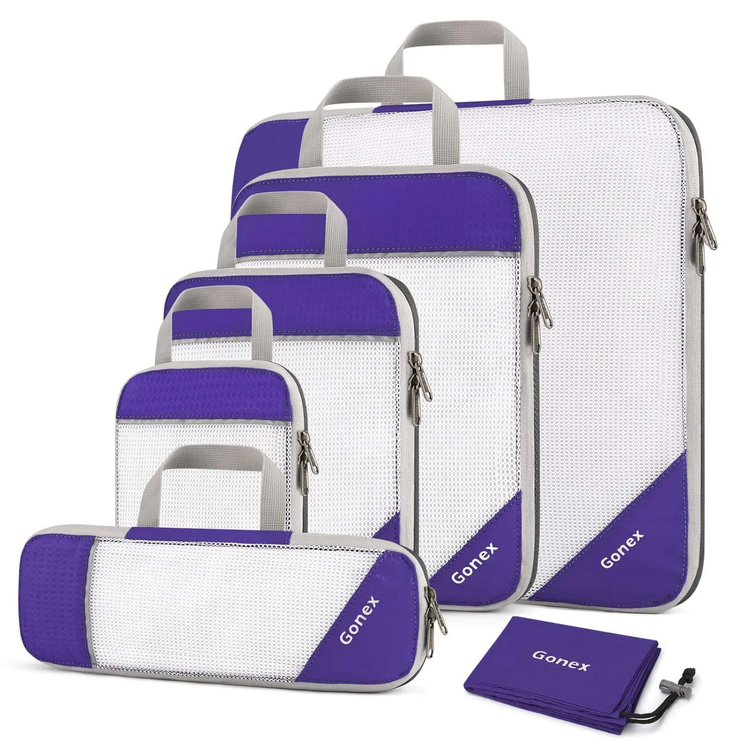 Gonex Compression Packing Cubes, Extensible Storage Mesh Organizers