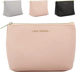 GOX Makeup Bag Cosmetic Travel Bag Portable Water-Resistant Zipper Pouch Accessories Organizer Toiletry Bag for Women Girls, Pink