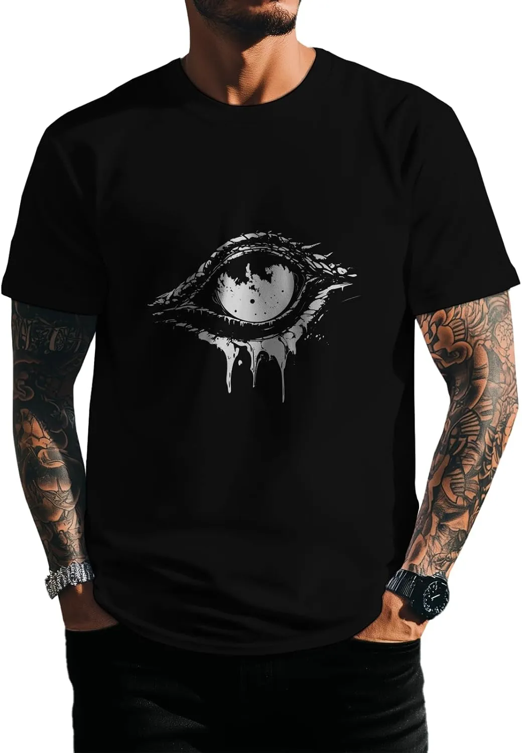 Graphic T-Shirts for Men Short Sleeve Cotton Casual Erater Shirt Big and Tall Lightweight Summer Tops