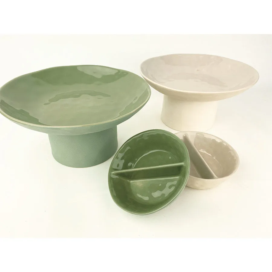 Green Dual Condiment Bowl