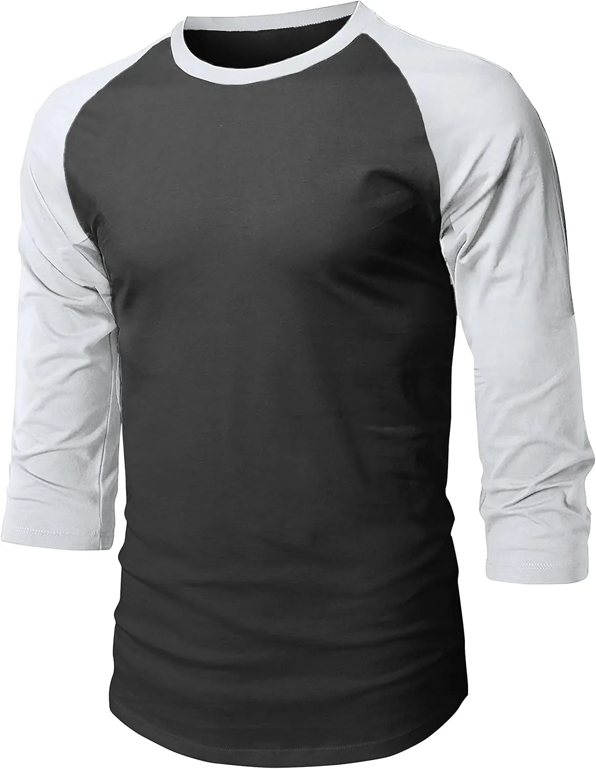 Hat and Beyond Mens Vintage Baseball Raglan 3/4 Sleeve Plain Casual Tee Basic Active T Shirts