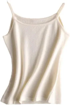 Hgvcfcv Womens undershirts camisole Wool Knitted Sling Solid Camis