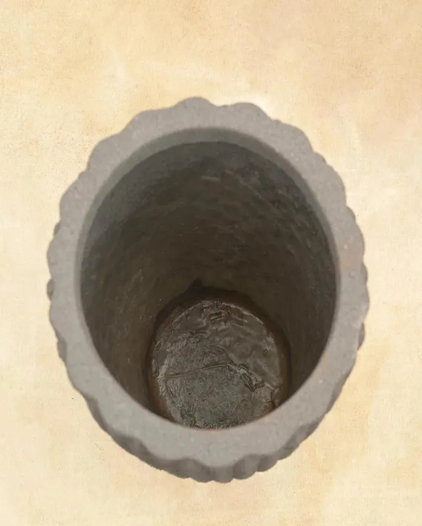 High Grey Diamond Plastic Planter | Plant Not Included