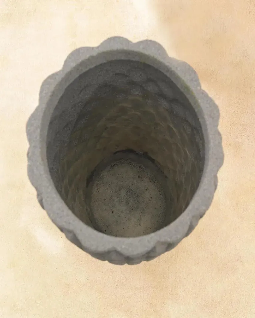 High Grey Diamond Plastic Planter | Plant Not Included