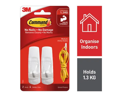 Hook Medium 3M Command  Pack 2 Box of 6