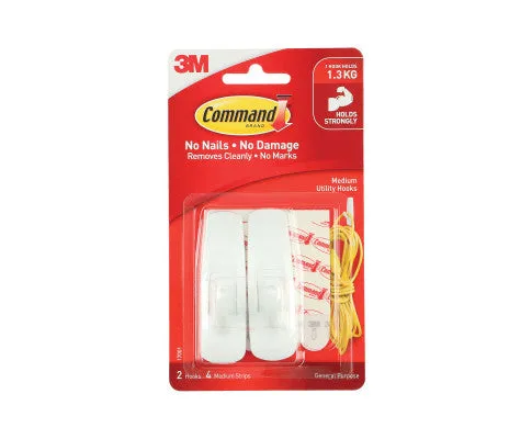 Hook Medium 3M Command  Pack 2 Box of 6
