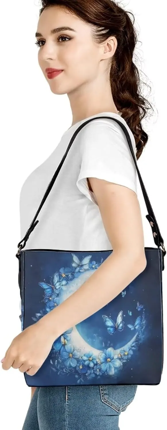 HUGS IDEA Leather Bucket Handbag Shoulder Bags Tote Handle Bags Bobo Cross-body Purse