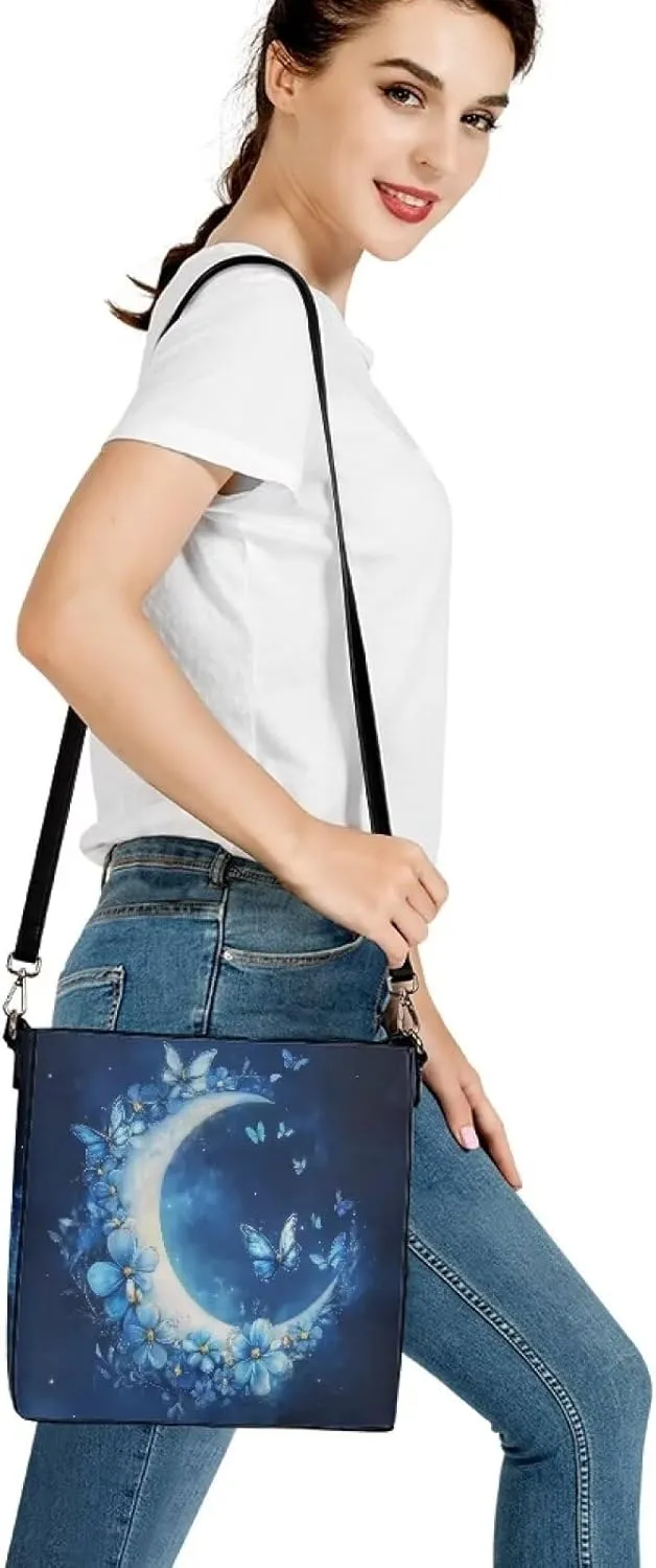 HUGS IDEA Leather Bucket Handbag Shoulder Bags Tote Handle Bags Bobo Cross-body Purse