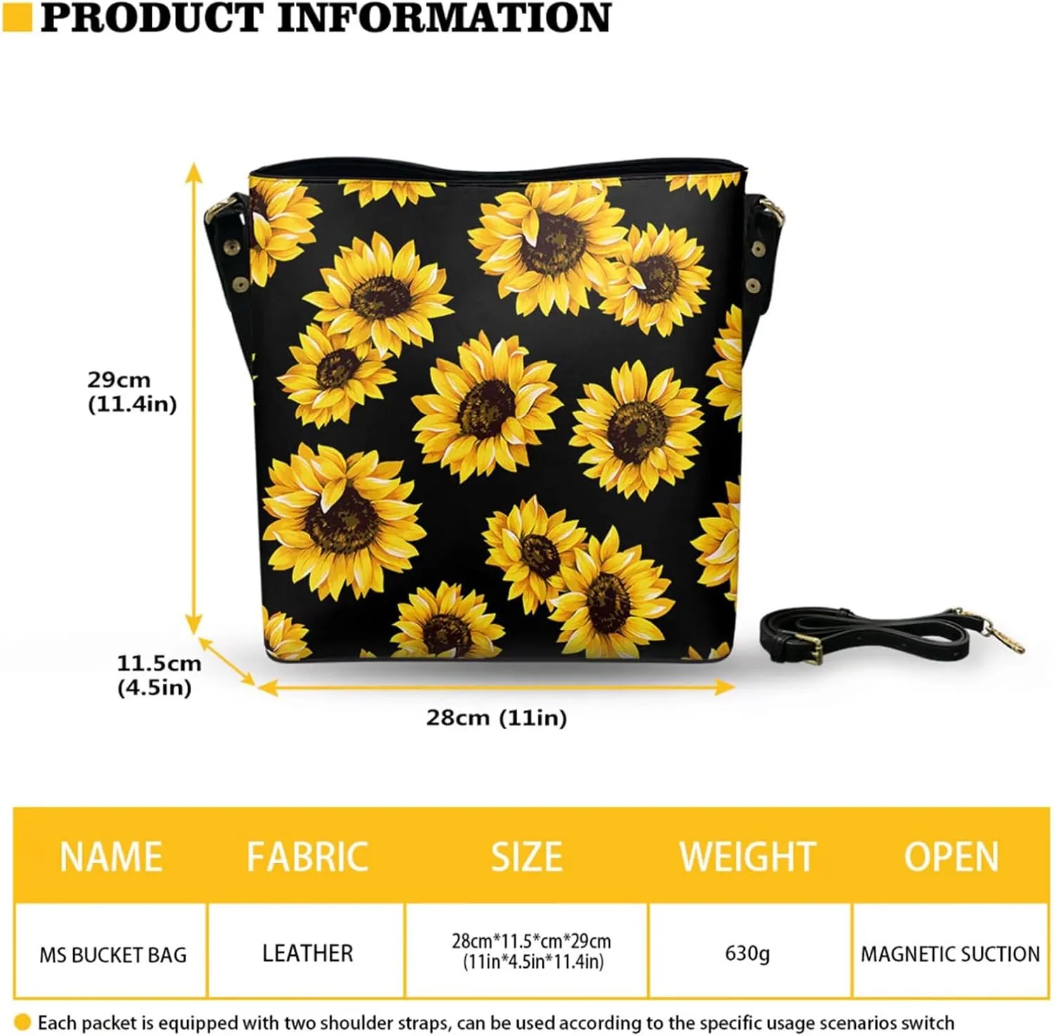 HUGS IDEA Leather Bucket Handbag Shoulder Bags Tote Handle Bags Bobo Cross-body Purse