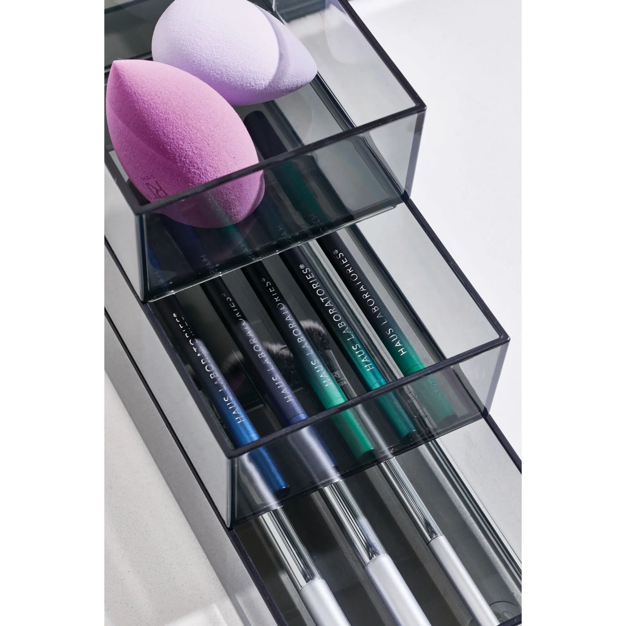 iDesign 3-Piece Cosmetic Organizer Set, Smoke