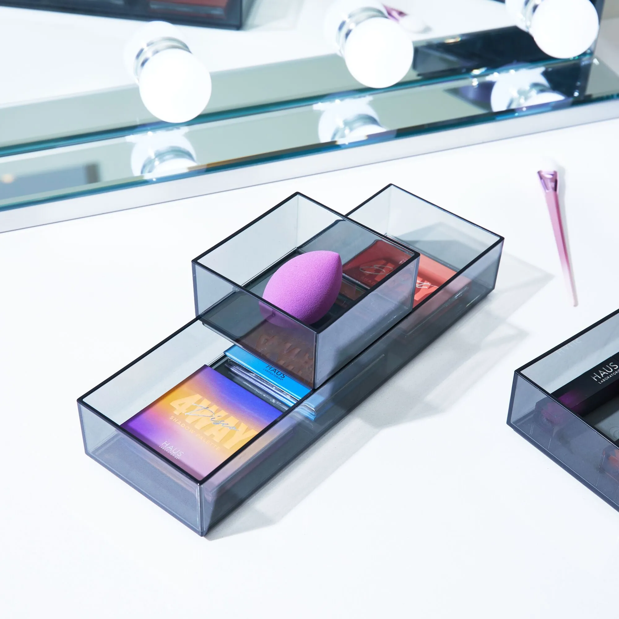 iDesign 3-Piece Cosmetic Organizer Set, Smoke