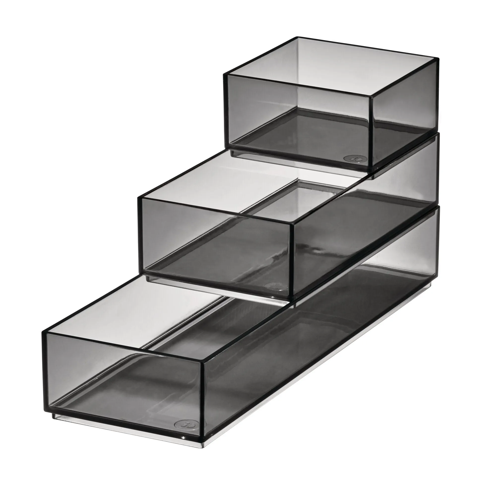 iDesign 3-Piece Cosmetic Organizer Set, Smoke