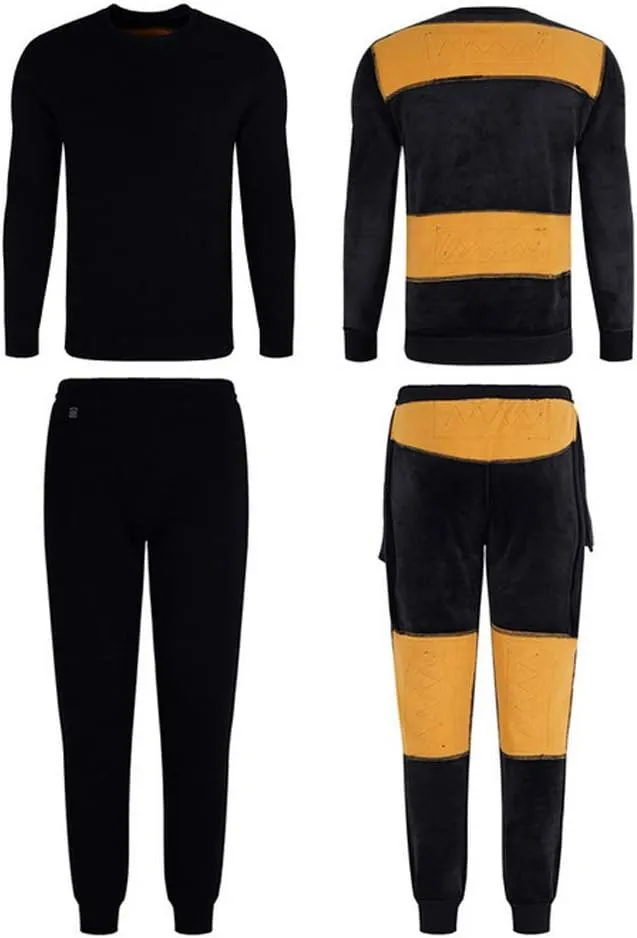 Insulated Heating Underwear Washable USB Electric Heated Thermal Long Sleeve T Shirts with Pants Battery not Include