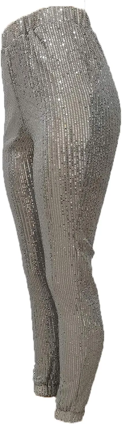 itnpbwus Women Casual Sparkle Sequin Glitter Bling Yoga Pants Slim Leg Leggings