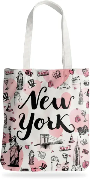 Jeilink New York Souvenirs and Gifts Beach Weekender Tote Travel Reusable Grocery Bags Girls Trip