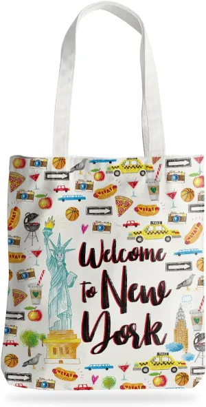 Jeilink New York Souvenirs and Gifts Beach Weekender Tote Travel Reusable Grocery Bags Girls Trip