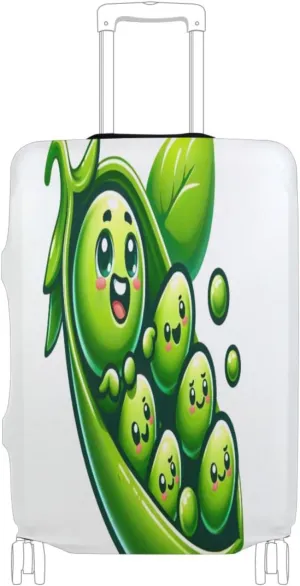 Joisal Cute Green Pea Pod Luggage Covers Anti-scratch Luggage Identifiers for Suitcases, Luggage Accessories for Travel