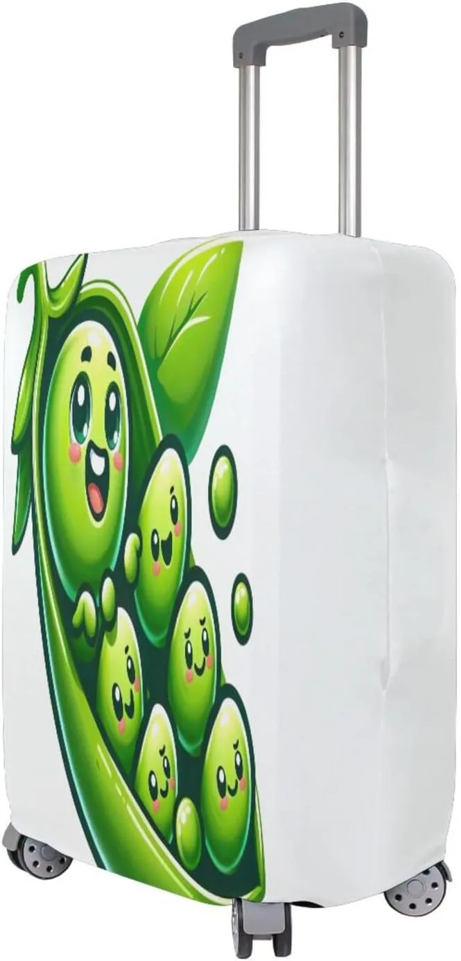 Joisal Cute Green Pea Pod Luggage Covers Anti-scratch Luggage Identifiers for Suitcases, Luggage Accessories for Travel