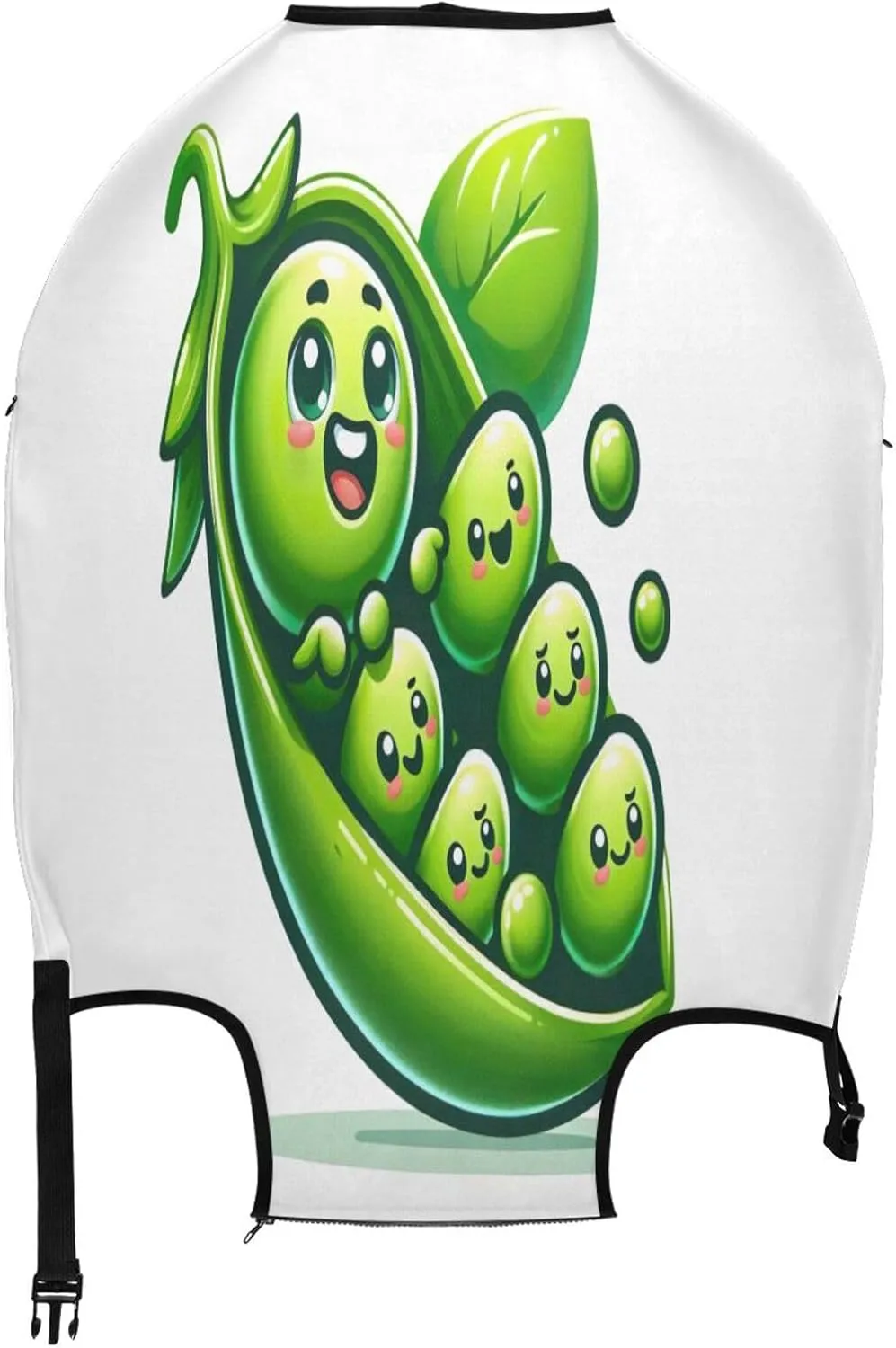 Joisal Cute Green Pea Pod Luggage Covers Anti-scratch Luggage Identifiers for Suitcases, Luggage Accessories for Travel