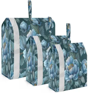 Kigai Blue Peony Travel Cubes for Packing 3 PCS Travel Luggage Packing Organizer Foldable Suitcase Storage Bag, Travel Accessories