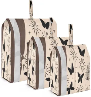 Kigai Butterfly Flower Travel Cubes for Packing 3 PCS Travel Luggage Packing Organizer Foldable Suitcase Storage Bag, Travel Accessories