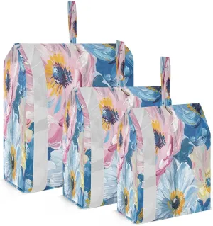 Kigai Colorful Flower Travel Cubes for Packing 3 PCS Travel Luggage Packing Organizer Foldable Suitcase Storage Bag, Travel Accessories