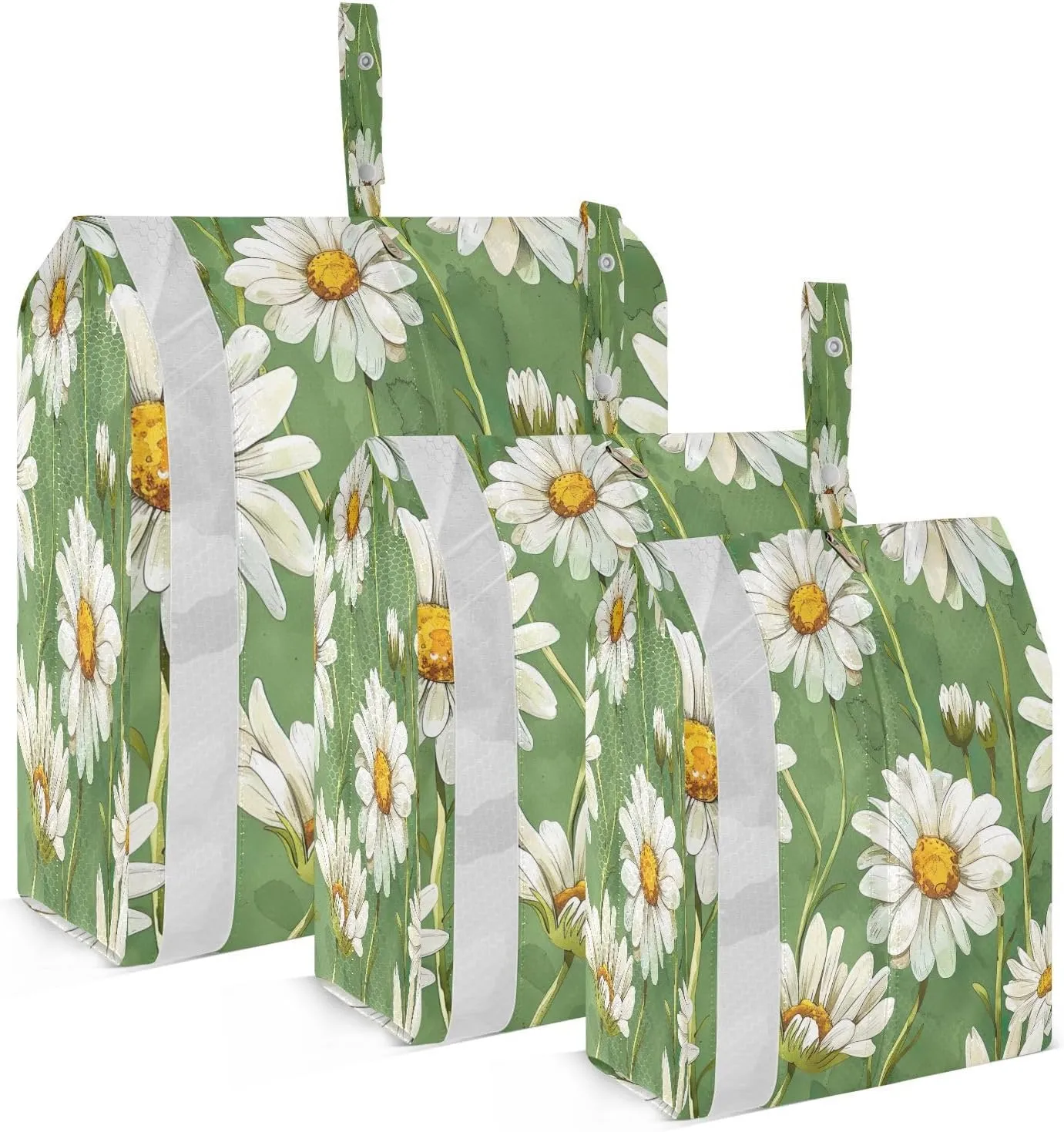 Kigai Daisy Flower Travel Cubes for Packing 3 PCS Travel Luggage Packing Organizer Foldable Suitcase Storage Bag, Travel Accessories