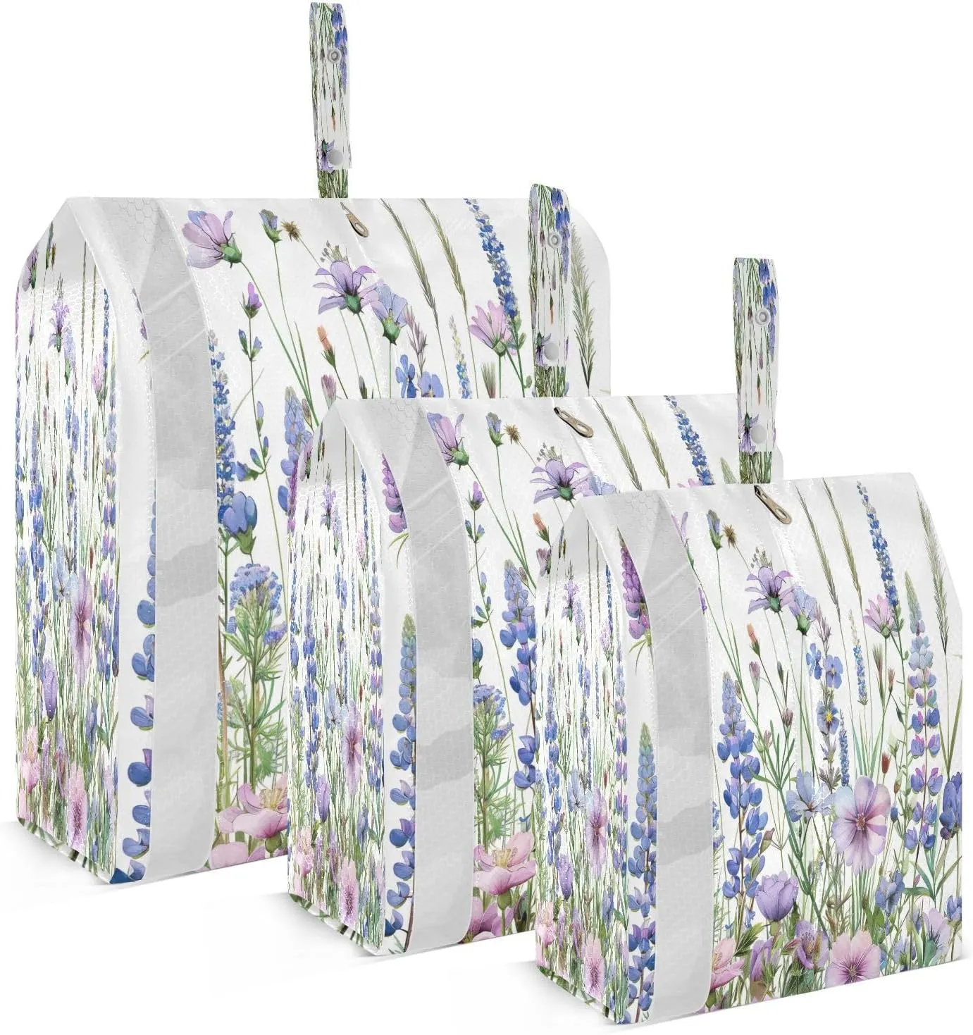Kigai Lavender Flower Travel Cubes for Packing 3 PCS Travel Luggage Packing Organizer Foldable Suitcase Storage Bag, Travel Accessories